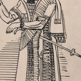 Egyptian "Roi", C. 1920s-30s Detailed French Ink Drawing