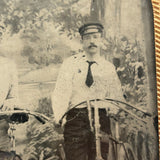 Two Young Men with Early Bicycles, c. 1880s-90s Tintype Under Glass in Foil Wrap