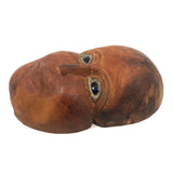 Curious Carved Folk Art Face / Mask with Blue Glass Eyes, Signed B. McInnis Bickerton