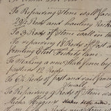 Interesting and Diverse 1816-1822 Ledger of Weston Family Expenses, Maine, Large Four Page Folio on Laid