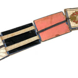 Wonderful Antique Handmade Jacob's Ladder Toy with Great Papers and Striped Cloth Ribbon