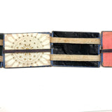 Wonderful Antique Handmade Jacob's Ladder Toy with Great Papers and Striped Cloth Ribbon