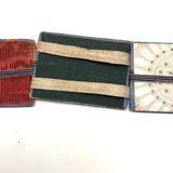 Wonderful Antique Handmade Jacob's Ladder Toy with Great Papers and Striped Cloth Ribbon