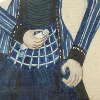 Fantastic Antique Folk Art Costumes Watercolor on Laid