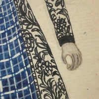Fantastic Antique Folk Art Costumes Watercolor on Laid