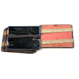 Wonderful Antique Handmade Jacob's Ladder Toy with Great Papers and Striped Cloth Ribbon