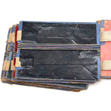 Wonderful Antique Handmade Jacob's Ladder Toy with Great Papers and Striped Cloth Ribbon