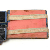 Wonderful Antique Handmade Jacob's Ladder Toy with Great Papers and Striped Cloth Ribbon