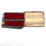 Wonderful Antique Handmade Jacob's Ladder Toy with Great Papers and Striped Cloth Ribbon