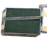Wonderful Antique Handmade Jacob's Ladder Toy with Great Papers and Striped Cloth Ribbon