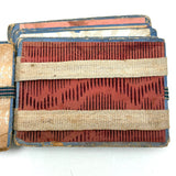 Wonderful Antique Handmade Jacob's Ladder Toy with Great Papers and Striped Cloth Ribbon