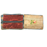Wonderful Antique Handmade Jacob's Ladder Toy with Great Papers and Striped Cloth Ribbon
