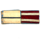 Wonderful Antique Handmade Jacob's Ladder Toy with Great Papers and Striped Cloth Ribbon