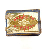 Wonderful Antique Handmade Jacob's Ladder Toy with Great Papers and Striped Cloth Ribbon