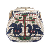 Early 20th C. Native American Beaded Coin Purse with Pair of Birds