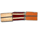 Wonderful Antique Handmade Jacob's Ladder Toy with Great Papers and Striped Cloth Ribbon