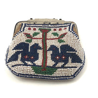 Early 20th C. Native American Beaded Coin Purse with Pair of Birds