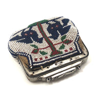 Early 20th C. Native American Beaded Coin Purse with Pair of Birds