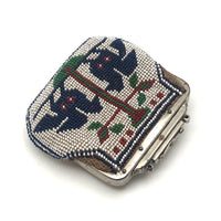 Early 20th C. Native American Beaded Coin Purse with Pair of Birds
