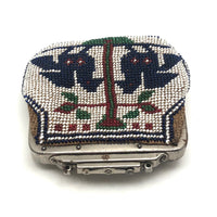 Early 20th C. Native American Beaded Coin Purse with Pair of Birds