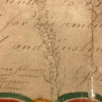 SOLD 1817-18 Hand-painted Rewards of Merit with Watercolors and Incredible Hand-sewn Mends