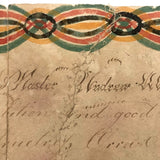 SOLD 1817-18 Hand-painted Rewards of Merit with Watercolors and Incredible Hand-sewn Mends