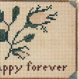 Be Happy Forever, Very Sweet 19th Century Punch Paper Embroidery