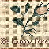 Be Happy Forever, Very Sweet 19th Century Punch Paper Embroidery