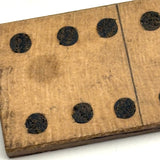 21 Very Lovely Antique Handmade Wooden Dominoes with Inlaid Pips