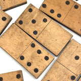 21 Very Lovely Antique Handmade Wooden Dominoes with Inlaid Pips