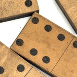 21 Very Lovely Antique Handmade Wooden Dominoes with Inlaid Pips
