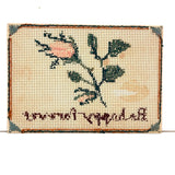 Be Happy Forever, Very Sweet 19th Century Punch Paper Embroidery