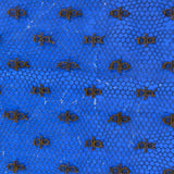 Three Antique French Black Lace Samples Mounted on Brilliant Blue