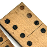 21 Very Lovely Antique Handmade Wooden Dominoes with Inlaid Pips