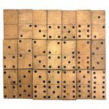 21 Very Lovely Antique Handmade Wooden Dominoes with Inlaid Pips