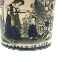 A (Much Loved) Token of Love, Scarce Early (1820s) Creamware Child's Mug with Sweet Old Repairs
