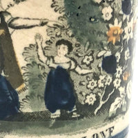 A (Much Loved) Token of Love, Scarce Early (1820s) Creamware Child's Mug with Sweet Old Repairs