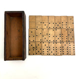 21 Very Lovely Antique Handmade Wooden Dominoes with Inlaid Pips