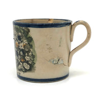 A (Much Loved) Token of Love, Scarce Early (1820s) Creamware Child's Mug with Sweet Old Repairs