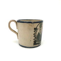A (Much Loved) Token of Love, Scarce Early (1820s) Creamware Child's Mug with Sweet Old Repairs