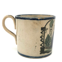 A (Much Loved) Token of Love, Scarce Early (1820s) Creamware Child's Mug with Sweet Old Repairs