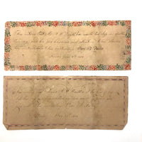SOLD 1817-18 Hand-painted Rewards of Merit with Watercolors and Incredible Hand-sewn Mends