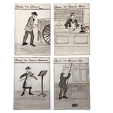 Antique British Hand-drawn Happy Families Deck of 48 Oversize Cards