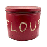 Huge Painted Red FLOUR Tin with Excellent Lettering