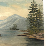 Lovely Small Antique Oil on Board Seascape with Sailboat