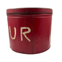Huge Painted Red FLOUR Tin with Excellent Lettering