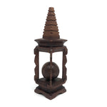 Lovely Old Carved Folk Art Whimsy with Resting Spot for Ball and Pyramid Shaped Top