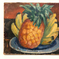 Excellent Antique Pineapple and Bananas Oil On Canvas Still Life Signed John Phillip