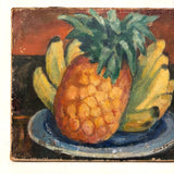Excellent Antique Pineapple and Bananas Oil On Canvas Still Life Signed John Phillip