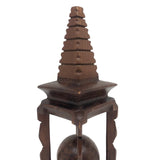 Lovely Old Carved Folk Art Whimsy with Resting Spot for Ball and Pyramid Shaped Top